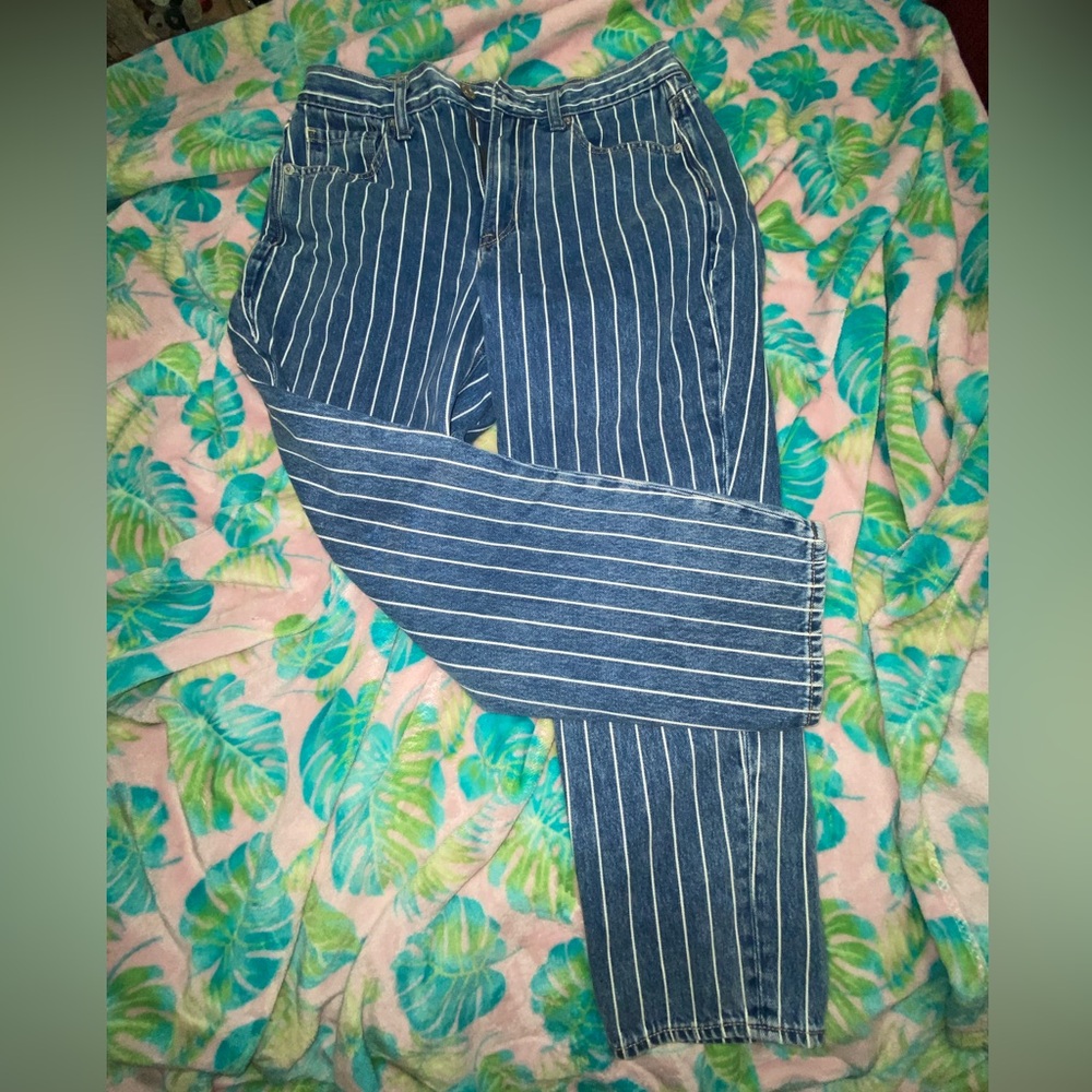 Striped American Eagle Mom Jeans